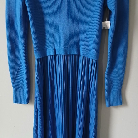 Anthropologie Women's Size Small The Thea Twofer Sweater Dress Royal Blue Maxi - Picture 3 of 16